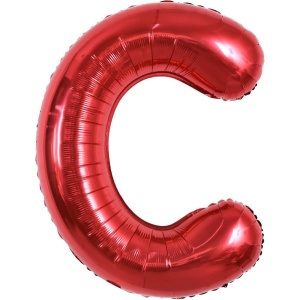 Balon Folie Metalizata Litera C, Flippy, 40 cm, Umflati cu Heliu sau Aer, Ambalaj Individual, Pai inclus, Rosu - Img 5