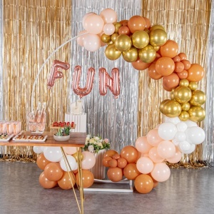 Balon Folie Metalizata Litera F, Flippy, 40 cm, Umflati cu Heliu sau Aer, Ambalaj Individual, Pai inclus, Rose Gold - Img 3