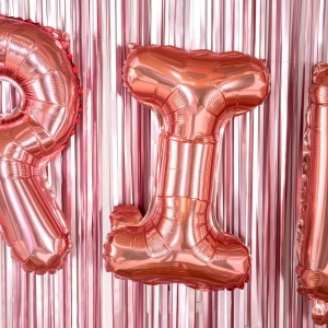 Balon Folie Metalizata Litera I, Flippy, 40 cm, Umflati cu Heliu sau Aer, Ambalaj Individual, Pai inclus, Rose Gold - Img 6