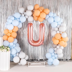 Balon Folie Metalizata Litera U, Flippy, 80 cm, Umflati cu Heliu sau Aer, Ambalaj Individual, Pai inclus, Rose Gold - Img 6