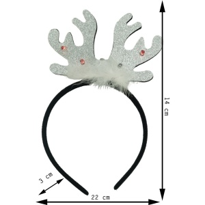 Bentita/cerc ren de Craciun, culoare negru cu gri metalic, marime standard, Flippy - Img 11