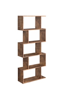 Biblioteca Zig-zag, maro, 70x24x190.5 cm - Img 1