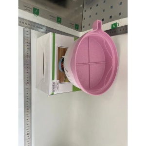 Bol Feliator pentru Salata, Flippy, Castron Multifunctional pentru Legume si Fructe, pentru Spalat si Taiat Legumele, cu Scurgere si Tocator, Ergonomic, Protectie pentru Maini, 21x18.5x11.5 cm, Roz - Img 2