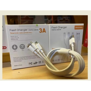 Cablu USB 3in1 Flippy SX - 21, USB la micro USB/USB-C/compatibil iphone, 3A, 1.2m (alb) - Img 3