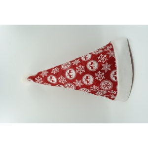 Caciulita de Mos Craciun, Flippy,cu ornament fulg de nea si sclipici, rosie, marime universala, material textil - Img 2