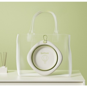 Cada Pliabila pentru Baie pentru Copii, Flippy, Cadita pentru Bebelusi, Model Romb cu Balon, Verde, 31.5x31.5x3.5 cm, 3L - Img 7