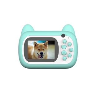 Camera Instantanee pentru Copii, Flippy, Camera Frontala + Selfie, cu Functie de Printare, Cablu USB-C, Bluetooth, Compatibil iOS/Android, Imprimare APP, Model Pisica Smiley Face, Verde - Img 4