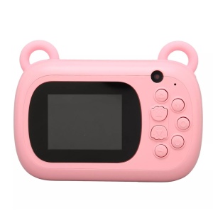 Camera Instantanee pentru Copii, Flippy, Camera Frontala + Selfie, cu Functie de Printare, Cablu USB-C, Bluetooth, Compatibil iOS/Android, Imprimare APP, Model Iepure Love, Roz - Img 2