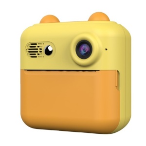 Camera Instantanee pentru Copii, Flippy, cu Functie de Printare, Cablu USB-C, Bluetooth, compatibil iOS/Android, Imprimare APP, Model Urechi, Snur Subtire Inclus, Portocaliu - Img 2