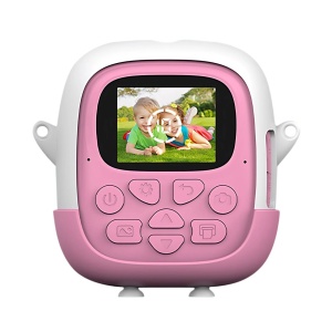 Camera Instantanee pentru Copii, Flippy, cu Functie de Printare, Cablu USB-C, Bluetooth, Compatibil iOS/Android, Camera Frontala + Selfie, Model Iepure, Snur Inclus, Roz - Img 4