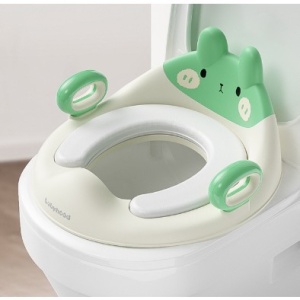 Capac WC cu Reductie, Flippy, pentru Copii, cu Manere, Model Ursulet, Plastic Durabil, Verde - Img 4
