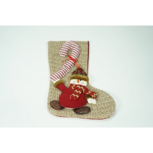 Ciorap Cadouri,Flippy,cu model om de zapada,maro, marimea 20x45 cm, textil, interior - Img 2