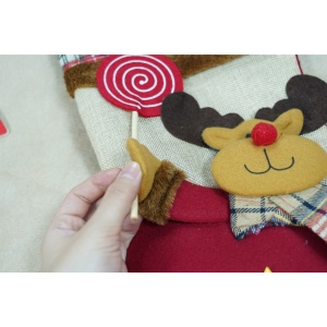 Ciorap Cadouri,Flippy,cu model ren,crem, marimea 20x40 cm, textil, interior - Img 4