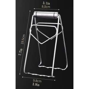 Clema pentru Boluri, Flippy, Anti-Alunecare, din Otel Inoxidabil, Extindere, pentru Oale, Tigai, de Uz Casnic, Rezistent la Temperaturi Inalte, 19.5x9.8x8 cm, Gri - Img 5