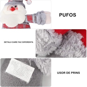 Clema pentru perdea, prindere cu arici, model Mos Craciun, material textil/poliester, 53 x 23 cm, multicolor - Img 5