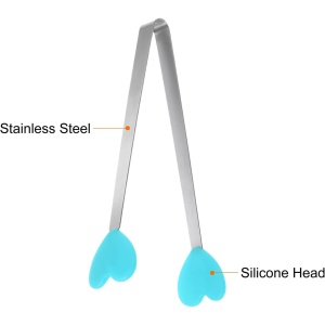 Cleste Creativ pentru Mancare, Flippy, Model Inimioare din Silicon, 14.5x3 cm, Rezistent la Temperaturi Inalte si Coroziune, Albastru - Img 5