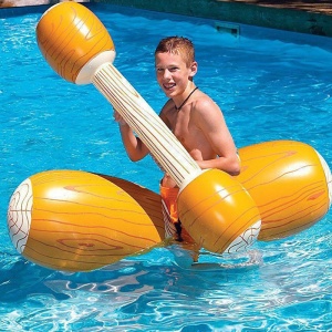 Colac de inot gonflabil sub forma de pluta + vasla gonflabila , Joc pentru piscina, Flippy - Img 1