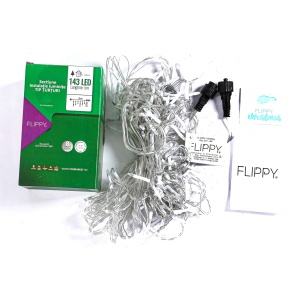 Componenta Instalatie de Craciun Flippy® Tip Franjuri, 8 jocuri de lumini Sectiune 5 m, 143 LED-uri, Interconectabila, Fir Transparent, Alb Rece, Nu contine Transformator ! - Img 4