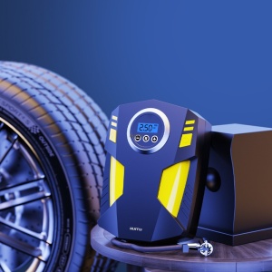 Compresor Auto Portabil cu Lanterna si Afisaj Electornic Flippy, DC 12V, 120W, 35L/min, Cablu de alimentare 3m, Pompa Biciclete, Moto, Mingi, Saltele, Max 10.3bar, lumina LED, Negru - Img 7