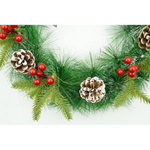 Coronita de Craciun pentru usa, Rosu/Verde, 40 cm, PVC, Artificiala, Decorata, Interior/Exterior, Flippy - Img 8