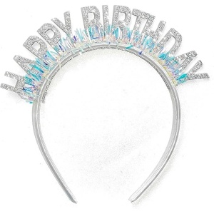 Coronita Decorativa pentru Petreceri, Flippy, Tema Aniversare, Model Happy Birthday, Marime Universala, Argintiu - Img 5
