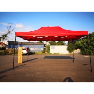 Cort Pavilion 3x4.5m Rosu Pliabil Cadru Metal pentru Curte, Gradina, Evenimente - Img 5