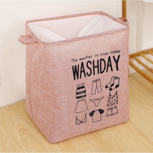 Cos depozitare, Flippy, Deschisa, 72 L, Textil, 30x40x60 cm, Roz, Cu imprimeu - Img 1