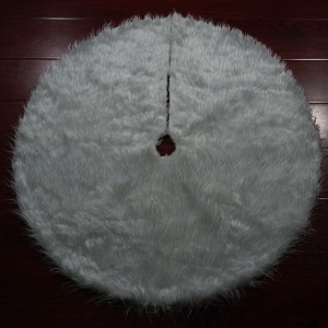 Covor pentru bradul de Craciun White Haipai, diametru 90 cm, blana cu o grosime 2.5 - 3 cm, alb - Img 4