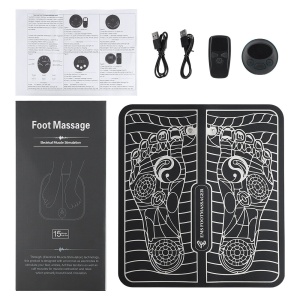 Covoras de Masaj pentru Picioare, EMS, 4 Niveluri de Intensitate, Incarcare USB, Ecran LED, Telecomanda Inclusa, Negru - Img 2