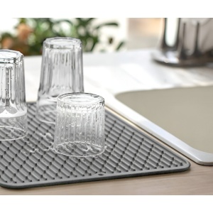 Covoras din Silicon pentru Scurgere Vase, Flippy, Uz Casnic, Rezistent la Temperaturi Ridicate, Izolator, 43x32.5 cm, Negru - Img 9