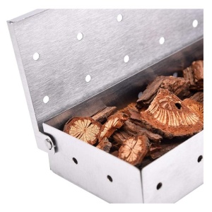 Cutie de afumator pentru gratar Flippy, Inox, 9.6x4.4x22.2 cm, Argintiu - Img 2