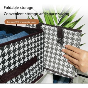 Cutie De Depozitare, Flippy, Pentru Haine, Lenjerie, Sosete Si Sutiene, Material Textil, 7 Compartimente, 44x30x20 cm, Culoare Alb-Negru - Img 2