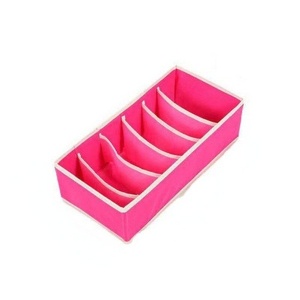 Cutie De Depozitare, Flippy, Pentru Lenjerie, Sosete Si Sutiene, Material Textil, 6 Compartimente, 32 x 16 x 10 cm, Culoare Roz - Img 1