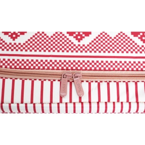 Cutie de Depozitare Pliabila, Flippy,100 L din Bumbac si In, 60X42X40 cm, Fereastra Frontala, 2 Usi de Acces cu Fermoar Bidirectional, Cadru Metalic, Suport Baza Stabil din Plastic, Motiv Traditional Model 1 - Img 3