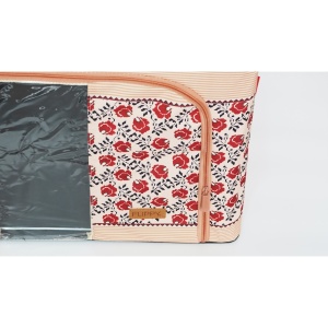 Cutie de Depozitare Pliabila, Flippy, 66 L din Bumbac si In, 52 x 42 x 39 cm, Fereastra Frontala, 2 Usi de Acces cu Fermoar Bidirectional, Cadru Metalic, Suport Baza Stabil din Plastic, Motiv Traditional Model 7 - Img 8