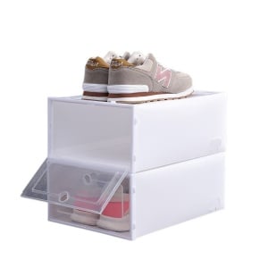 Cutie pentru Pantofi, Flippy, Tip Sertar, din Plastic, Stivuibila, Usa Frontala, 31 x 21.5 x 12.5 cm, Transparent - Img 5