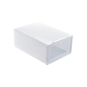 Cutie pentru Pantofi, Flippy, Tip Sertar, din Plastic, Stivuibila, Usa Frontala, 33 x 23 x 13 cm, Transparent - Img 1