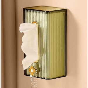 Cutie suport servetele eleganta Flippy, cu montare pe perete sau dulap, material plastic dur, 21.3 x 8.7 x 12 cm, verde - Img 8