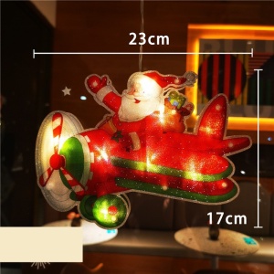 Decoratiune de Craciun pentru fereastra Flippy, Avion, cu LED-uri, 23 cm, alb cald - Img 2