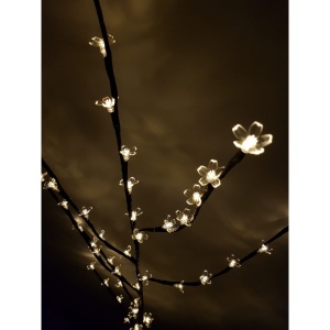 Decoratiune Luminoasa, Flippy, Crenguta, cu Baterii, 72 LED -uri, Flori, Alb Cald - Img 4
