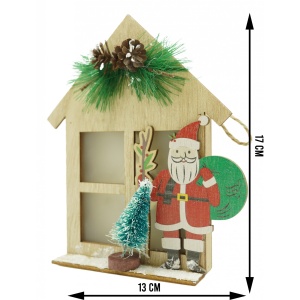 Decoratiune luminoasa, Flippy, Mos Craciun, maro, lungime: 13 cm, latime: 5 cm, inaltime: 17 cm, lemn, interior/exterior - Img 6
