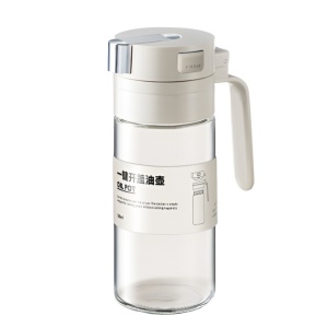 Dispenser pentru Ulei, Flippy, Deschidere si Inchidere Automata a Rezervorul, cu Inductie Gravitationala, 550 ml, 12x7.6x20.5 cm, Alb - Img 1