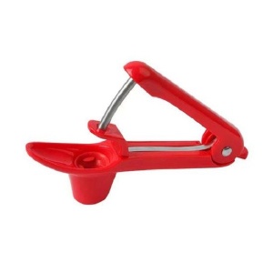 Dispozitiv de Scos Samburi, Flippy, Manual, cu 1 Gaura, pentru Cirese/Masline, 20.5 x 3.8 x 13 cm, din ABS+Otel Inoxidabil, cu Maner, Rosu - Img 1