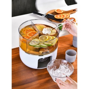 Dozator de apa Flippy, 3 compartimente rotative, capacitate mare de 3l, alb - Img 3