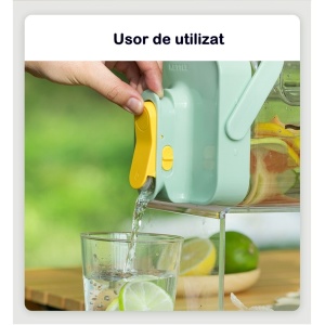 Dozator portabil pentru bauturi Flippy, 3.5 litri, capac etans, duza deschidere/inchidere, recipent din plastic, gradat, filtru, maner, pentru diverse bauturi, 29.7 x 14.1 x 14.4 cm, verde - Img 7