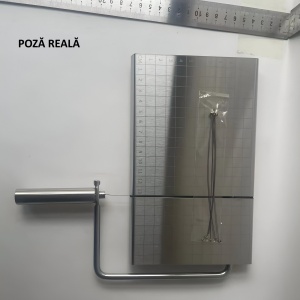 Feliator de Branza, Flippy, din Otel Inoxidabil, 5 Fire de Rezerva, Maner Ergonomic, Scara de Masurare, 24x21cm, Argintiu - Img 2