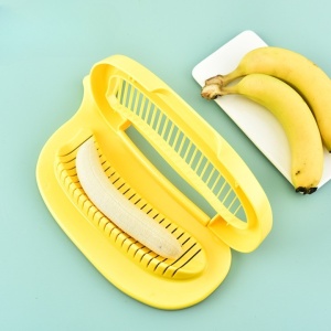 Feliator Multifunctional pentru Alimente, Flippy, Model Banana, pentru Legume si Fructe, Accesoriu pentru Bucatarie, 28.8x18.3 cm, Galben - Img 4