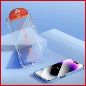 Folie de Protectie cu Instalare Rapida, Flippy, pentru Apple iPhone 15 Pro, Tempered Glass Easy Tool, Full Cover, Protectie Difuzor, HD, Margini Negre, Transparent - Img 4