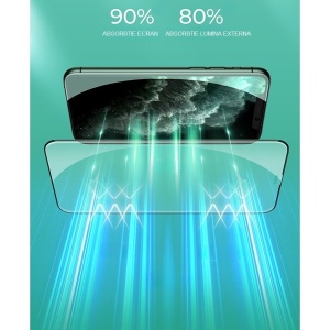 Folie de Sticla Securizata pentru Apple iPhone 15 Pro, Flippy, Lumina Verde Anti-Blue Ray, Auto-Aplicare, Protectie Completa 9D, Verde - Img 5