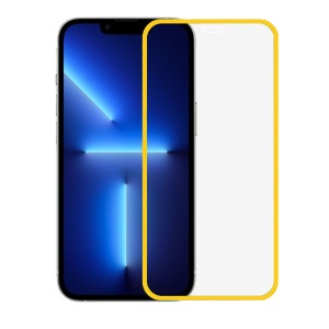 Folie de Sticla Securizata pentru Apple iPhone 15 Pro, Flippy, Luminous, Margine Fosforescenta Neon din Silicon, Mat, Anti-Amprenta, Protectie Completa, 9H, Portocaliu - Img 1
